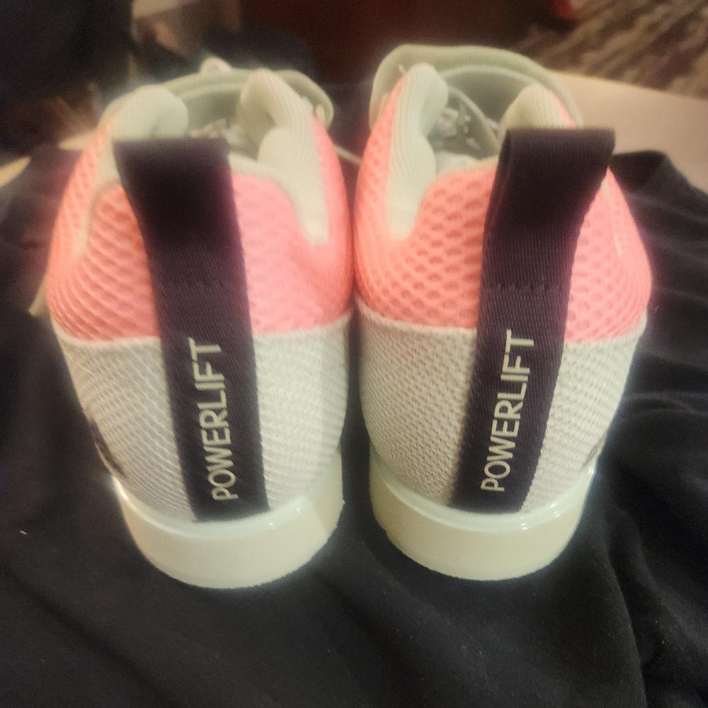 NEW Adidas Powerlift 5 Weightlifting Shoes GY8920 Size 11 W or 10 M Green Pink - Picture 7 of 7